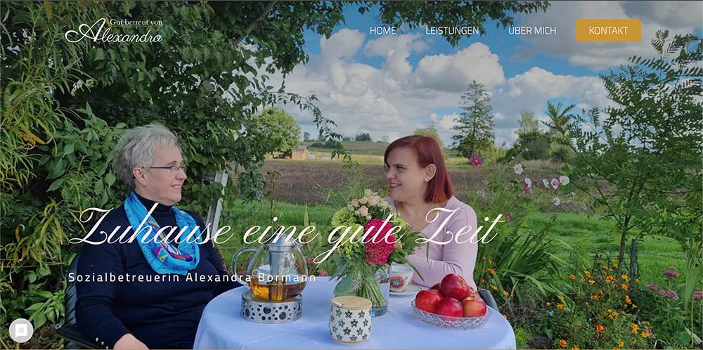 Gut betreut von Alexandra, Website Vorschau