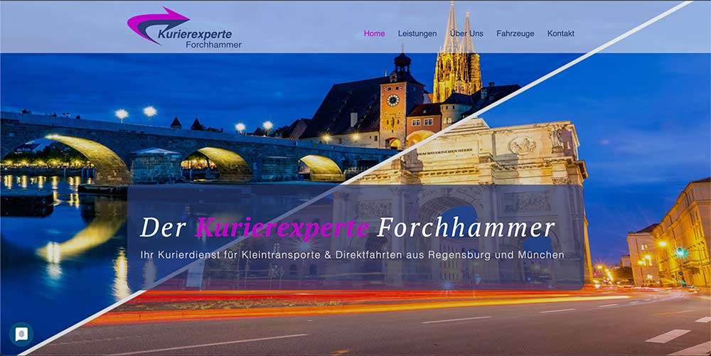 Kurierexperte Forchhammer, Website Vorschau
